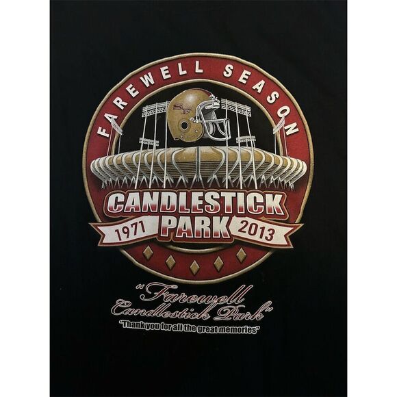 Candlestick Park Farewell Season Men's 4XL Black Graphic T-Shirt - Picture 4 of 8